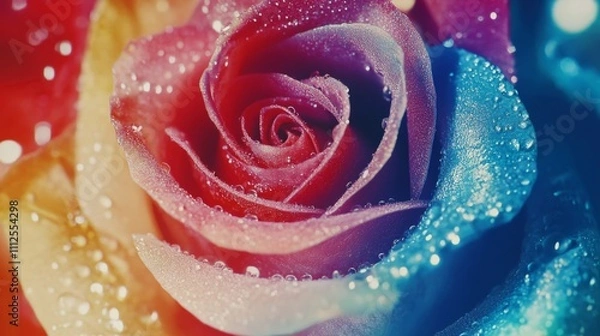 Obraz Exquisite Multicolor Rose, Close up.