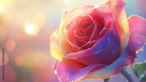 Obraz Exquisite Multicolor Rose, Close up.