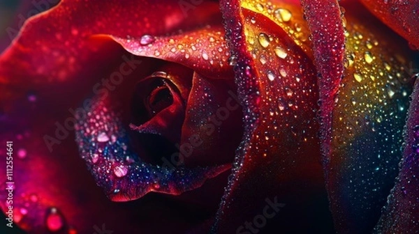 Obraz Exquisite Multicolor Rose, Close up.