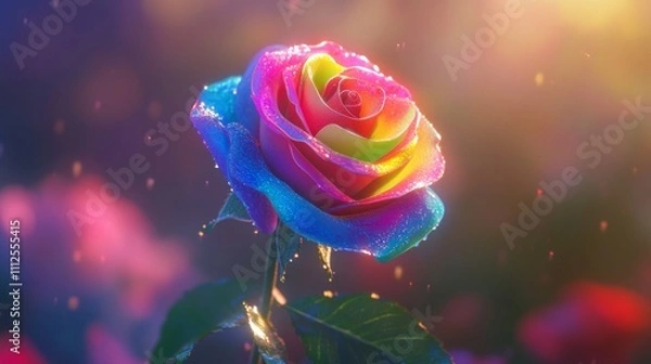 Obraz Exquisite Multicolor Rose, Close up.