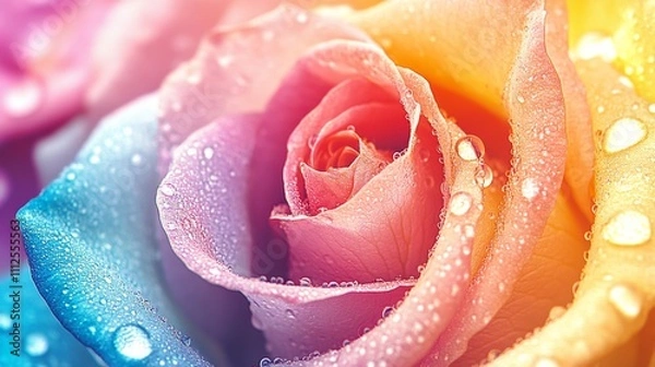 Obraz Exquisite Multicolor Rose, Close up.