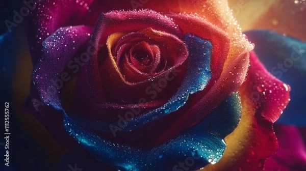 Obraz Exquisite Multicolor Rose, Close up.