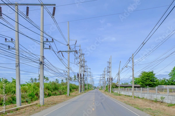 Fototapeta Electricity poles
