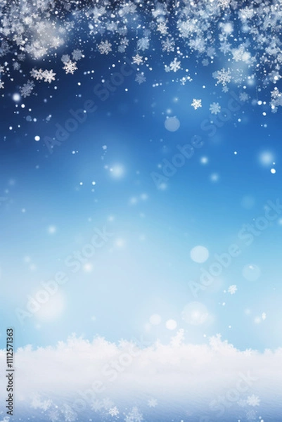 Fototapeta winter background snowfall Generative AI