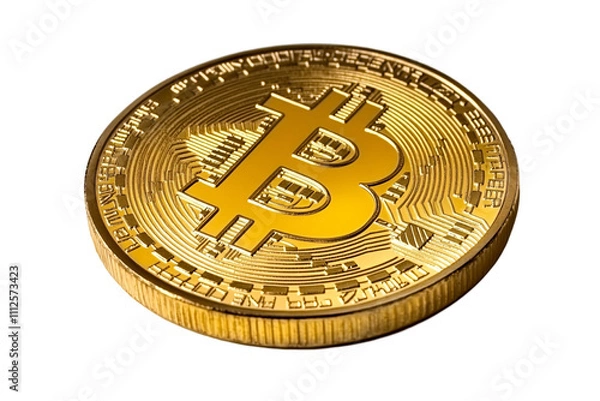 Fototapeta a gold coin with a bitcoin symbol