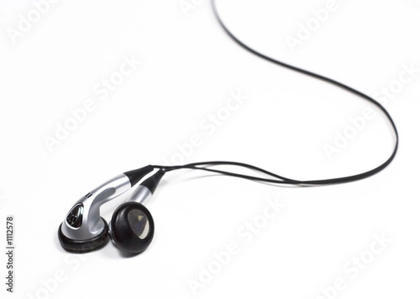 Obraz słuchawki srebrnych pąków usznych