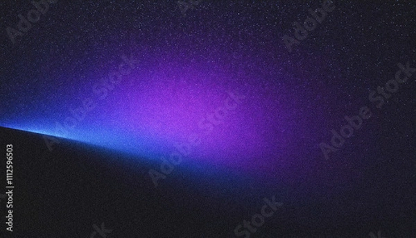 Fototapeta Abstract grainy grain background in dark purple, blue, and black, glowing noise light beam shapes, cosmic, Sci-fi, retro aurora effects, celestial atmosphere.