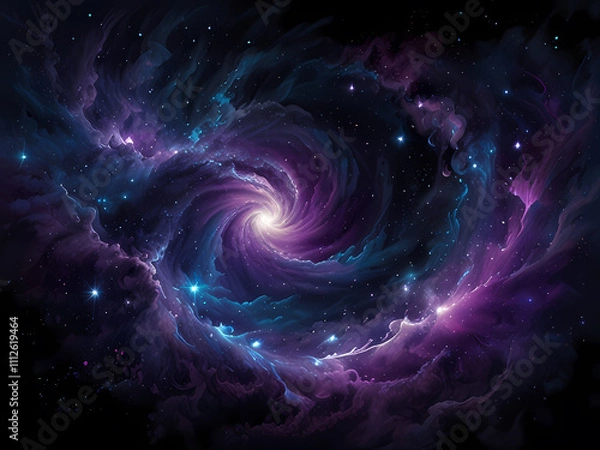 Fototapeta Vibrant, radiant purple energy swirls and pulses through the air, taking on a life of its own with wispy tendrils and Electric blue highlights that evoke a sense of dynamism and otherworldly power