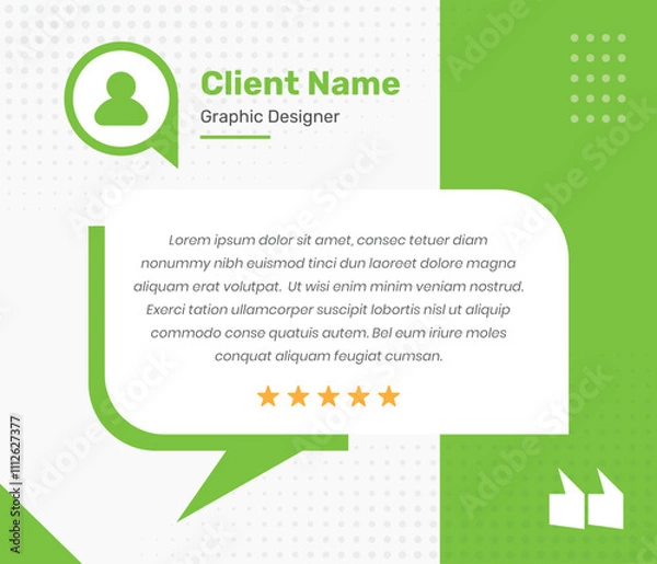 Fototapeta Professional flat color testimonial and client feedback template design for social media post