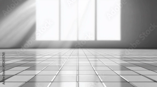 Obraz grey tile floor with soft light background