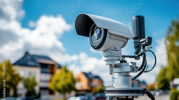 Fototapeta Advanced Security Camera for Urban Monitoring