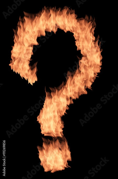 Fototapeta fire question mark
