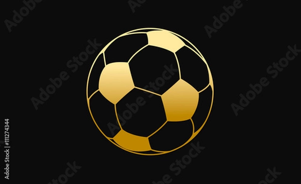 Obraz Gold Soccer Ball Vector