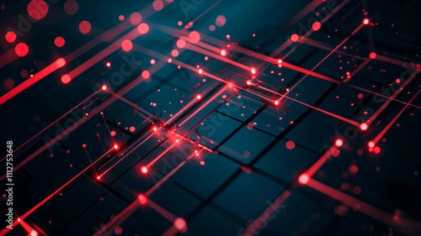 Fototapeta Abstract Technology Background: Innovative Concepts in Modern AI Communication and Digital Network Technology