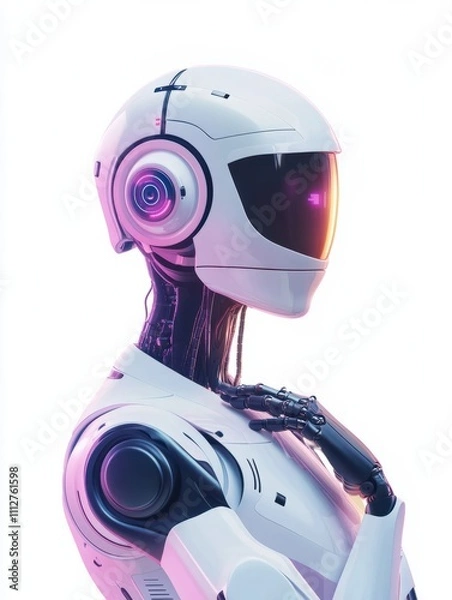 Fototapeta Robotic modern technologies, automated assistant. AI use in healthcare, artificial intelligence in financing, AI in travel and transportation metaphors. Vector isolated concept metaphor illustrations