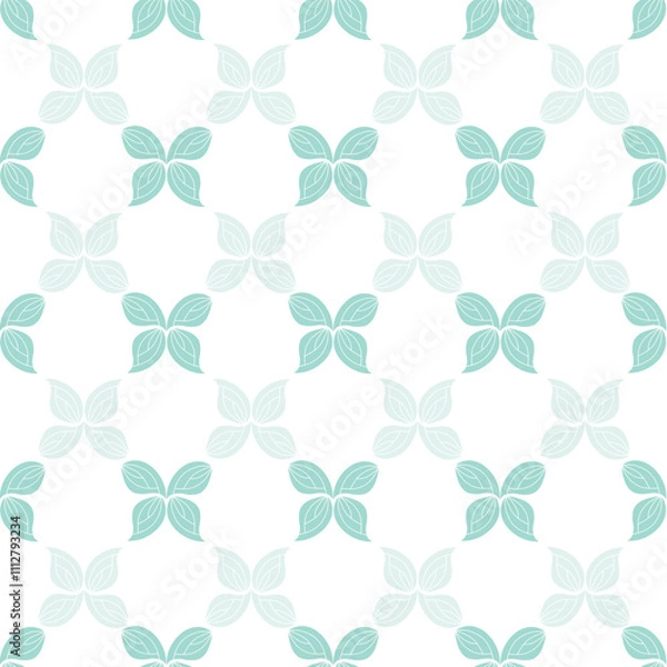 Fototapeta seamless repeat pattern with simple teal green butterfly on a white background perfect for fabric, scrap booking, wallpaper, gift wrap projects