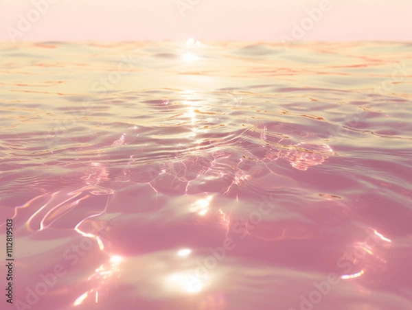 Fototapeta Pastel and Smooth and Soft PInk Holographic Water Background