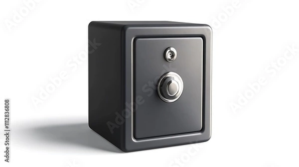 Fototapeta A black box with a silver button on top