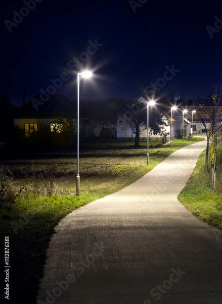Obraz bicycle path with modern LED lighting