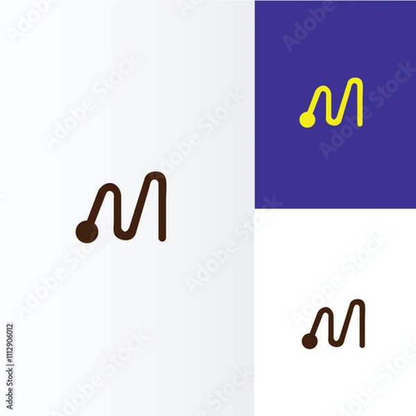 Obraz M letter Minimal vector logo 