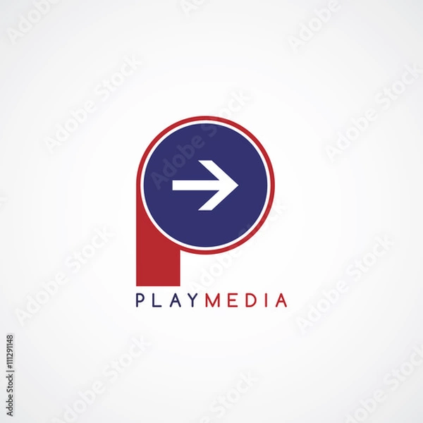 Fototapeta arrow media play icon theme logotype
