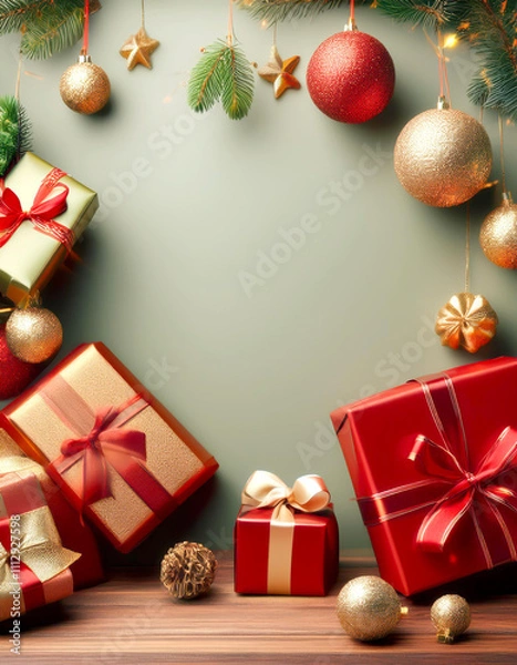 Obraz Weihnachtsgeschenke mit Dekoration 
