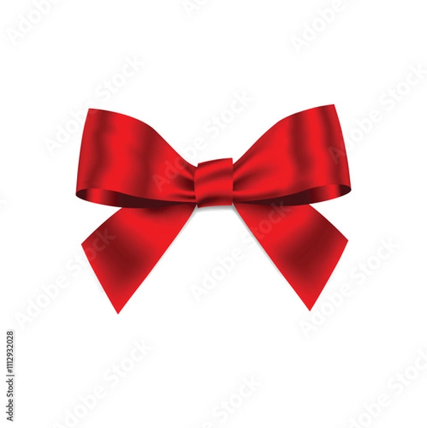 Obraz Red Bow ribbon isolated on white background