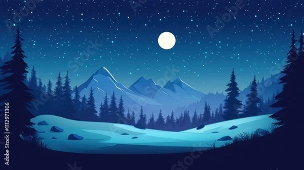 Obraz Cartoon Winter Forest Snow