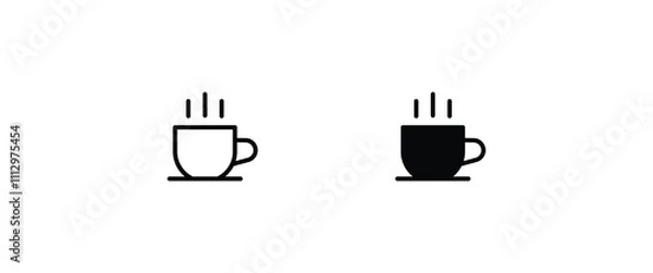 Obraz Cup of coffee, mug, tea icon Hot drink icon icons button, vector, sign, symbol, logo, illustration, editable stroke, flat design style isolated on white linear pictogram
