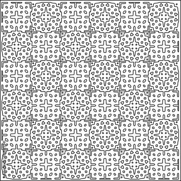 Fototapeta Abstract shapes.Patterns from lines.White wallpaper. Vector graphics for design, textile, decoration, cover, wallpaper, web background, wrapping paper, fabric, packaging. Repeating pattern.