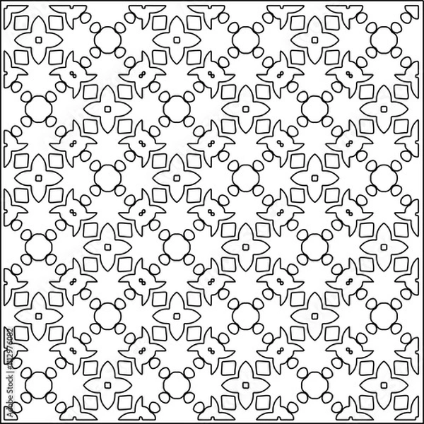 Fototapeta Abstract shapes.Patterns from lines.White wallpaper. Vector graphics for design, textile, decoration, cover, wallpaper, web background, wrapping paper, fabric, packaging. Repeating pattern.