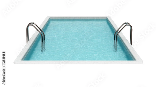 Fototapeta Rectangular Above-Ground Swimming Pool with Ladders Isolated on Transparent Background