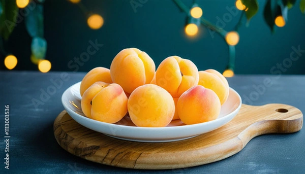 Fototapeta apricots on a table