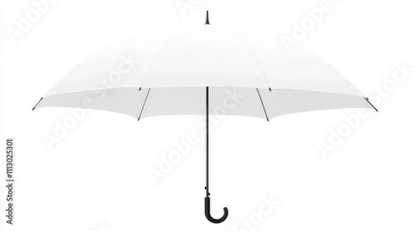 Fototapeta A Plain White Umbrella Isolated on White Background