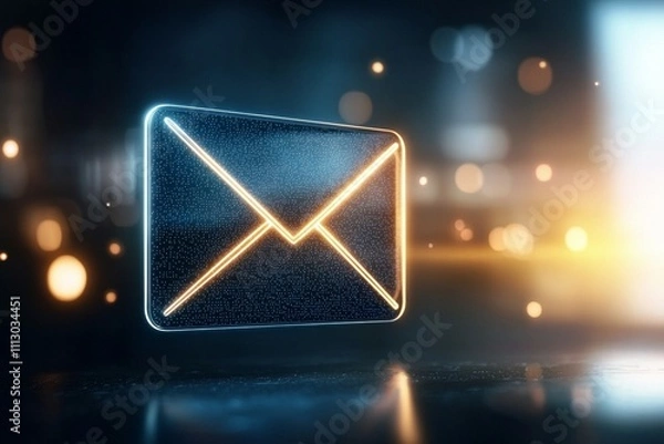 Fototapeta An envelope with a glowing design on it