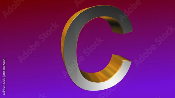 Fototapeta 3d render of Letter C