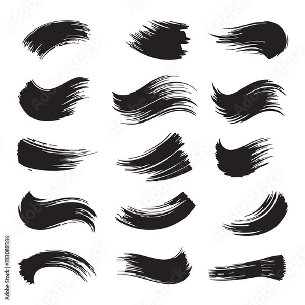 Fototapeta Silhouette Set of Brush Strokes vector