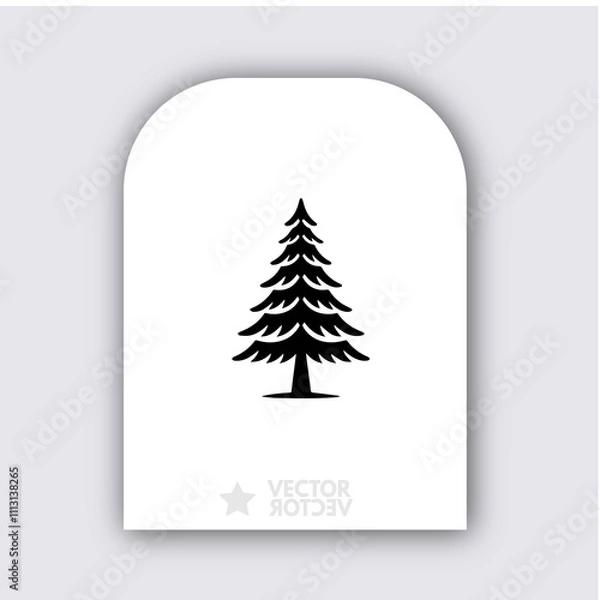Obraz pine tree icon celebration logo