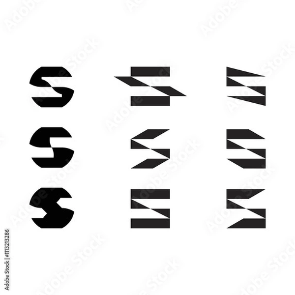 Fototapeta logo design vector abstract template illustration modern symbol simple logo icon initial s