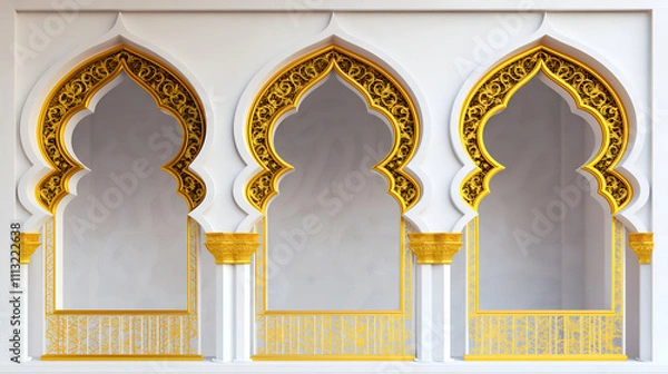 Fototapeta Intricate Arches and Latticework Inspired by Islamic Design