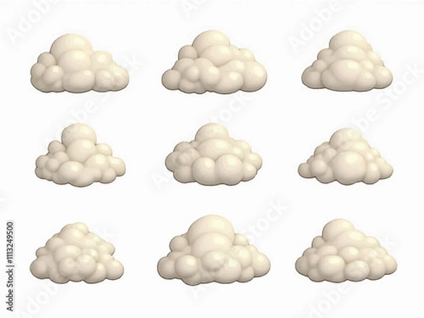 Fototapeta Cloud icon set. cloud isolated on white background. cloud in modern simple. cloud collection. Vector illustrator.