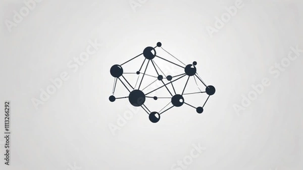 Fototapeta Modern logo design featuring interconnected nodes and lines on a minimalistic background