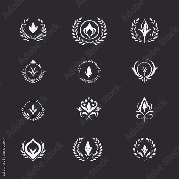 Fototapeta Logo icon collection design concept creative logo circle can be used for icon brand identity finance