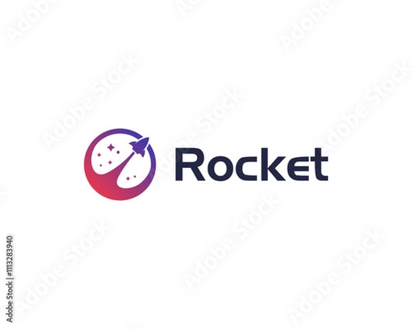 Fototapeta Rocket Launch Startup Spaceship Shuttle Space Vehicle Modern Icon Vector Logo Design Illustration