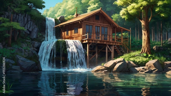 Obraz waterfall in the forest