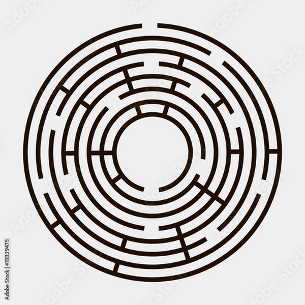 Obraz Round maze on a white background