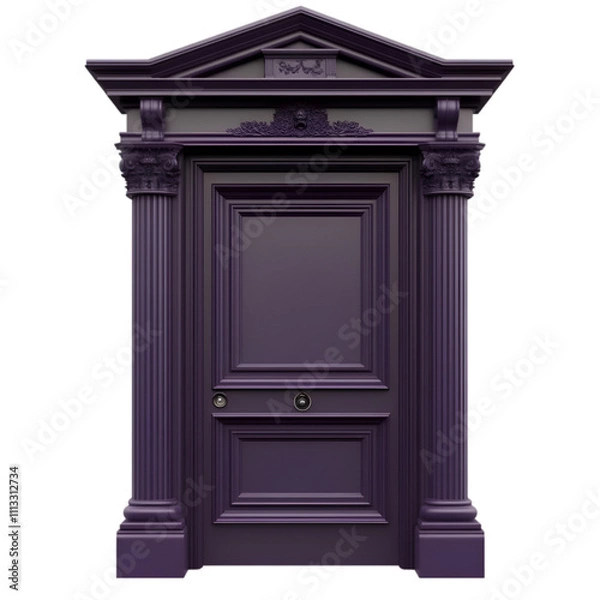 Fototapeta 3d rendered door PNG cutout isolated on white and transparent background.