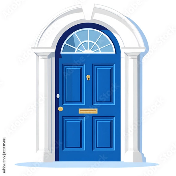 Fototapeta 3d rendered door PNG cutout isolated on white and transparent background.