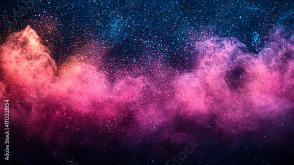 Fototapeta vibrant black, blue, and pink spray texture with a smooth color gradient, showcasing the beauty of dynamic movement, energy, and artistic expression through color blending and fluid design