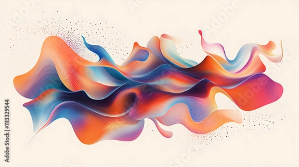 Fototapeta Abstract Colorful Fluid Swirls Dynamic Digital Art Vibrant Hues Flowing Lines Wave Pattern Design